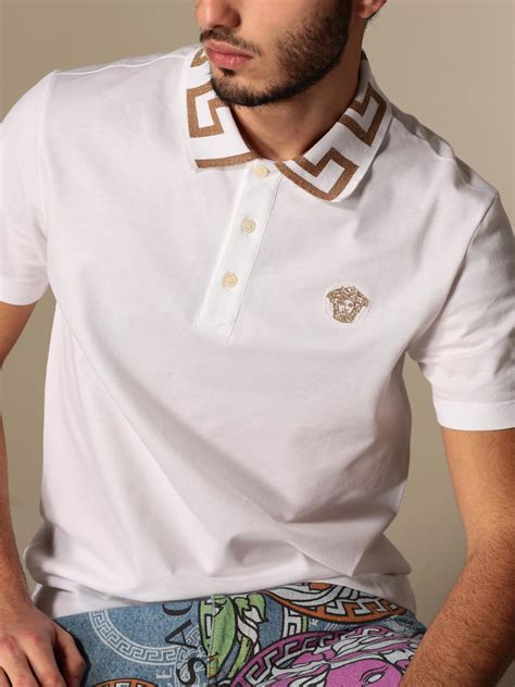 versace collection white polo|Versace polo shirt size guide.